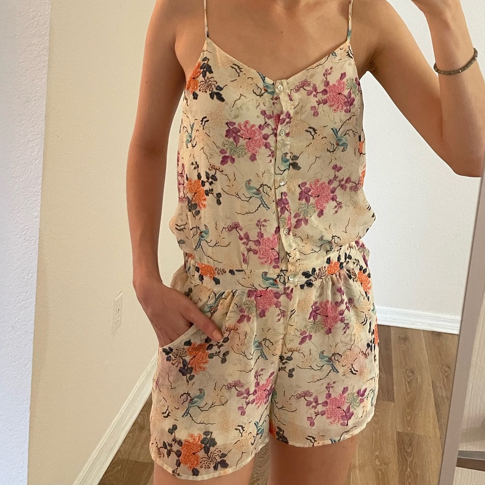H&M Floral Print Jumpsuit Small Size